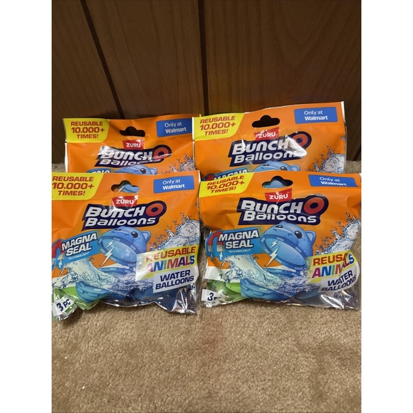 Zuru Other - LOT OF 4Bunch O Balloons Reusable Water Balloons Animal 3 Pack by ZURU